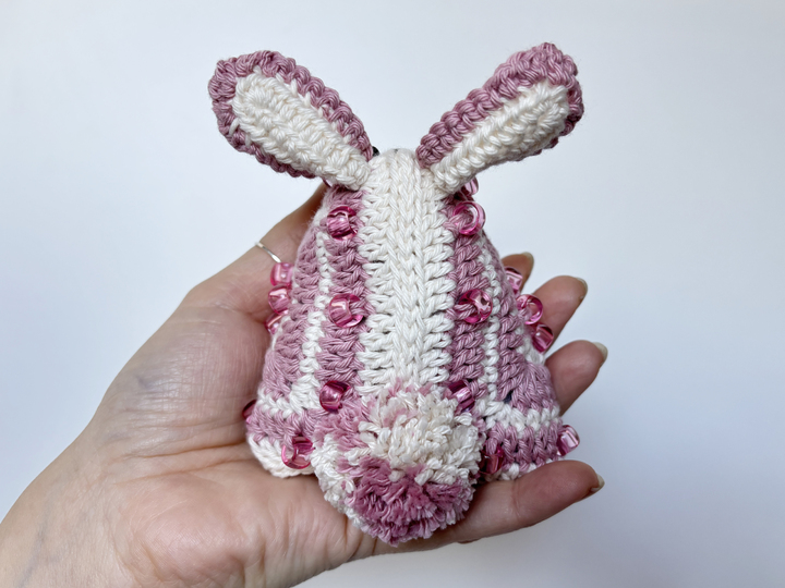 Granny Square Osterhase m. Perlen, Amigurumi Hase, Osterdeko Häschen häkeln
