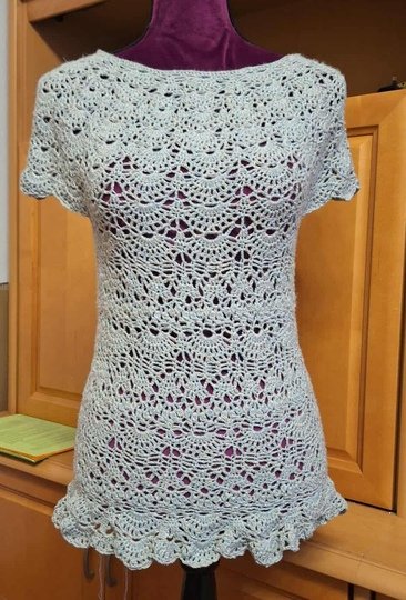 Tunika/Shirt/Kleid Willow, gerade oder schräg, Häkelanleitung