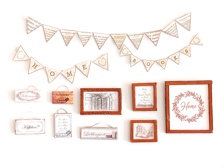 Kleine Bibliothek – Miniaturbücher & Deko (1:12)