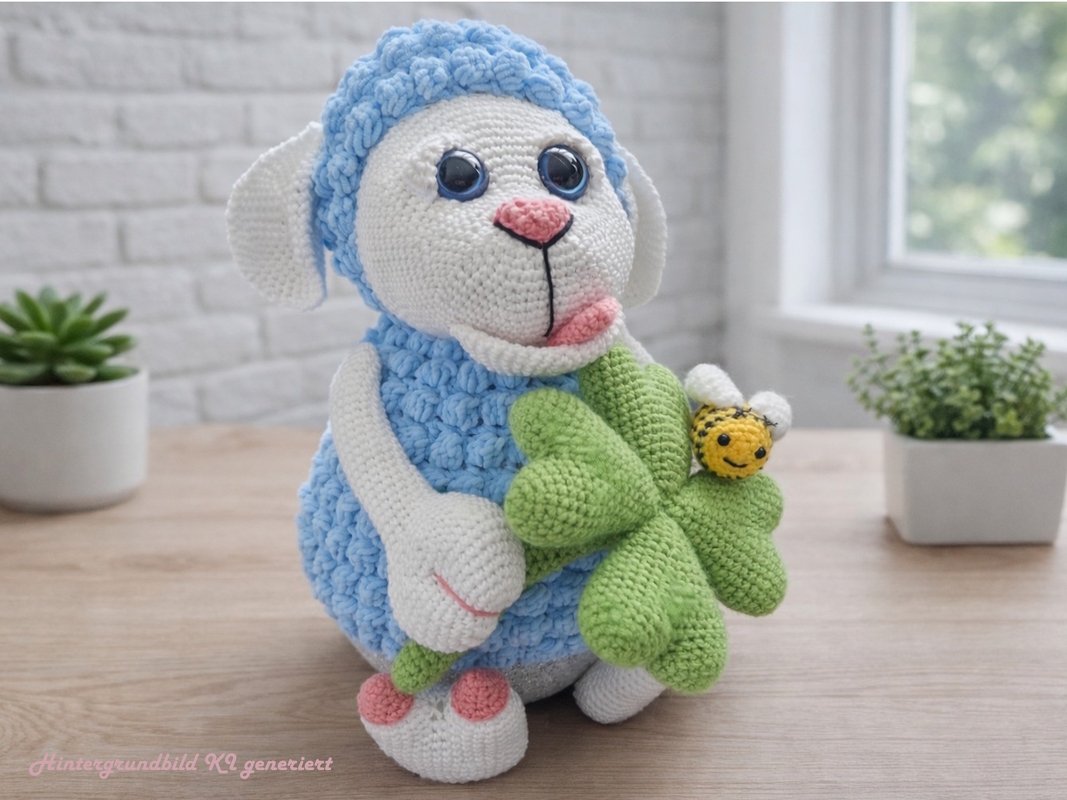 Häkelanleitung Frühlingslampe Schäfchen Mateo