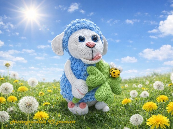 Häkelanleitung Frühlingslampe Schäfchen Mateo