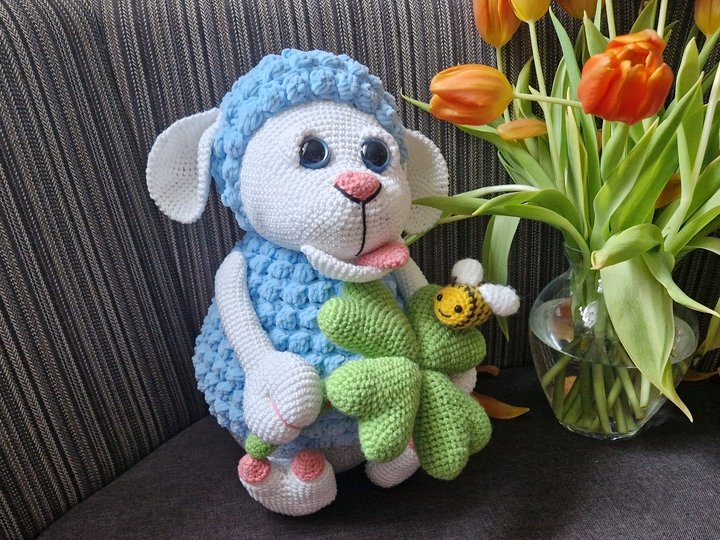 Häkelanleitung Frühlingslampe Schäfchen Mateo