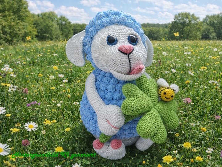 Häkelanleitung Frühlingslampe Schäfchen Mateo