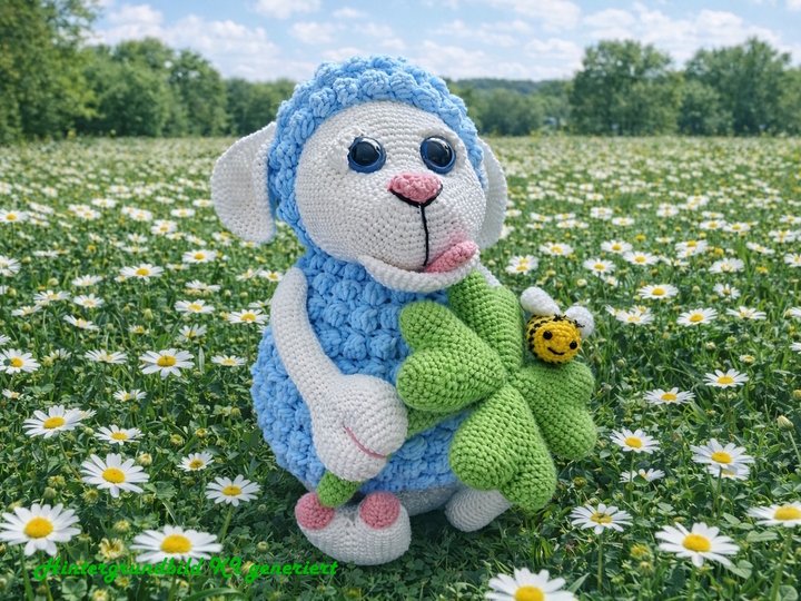 Häkelanleitung Frühlingslampe Schäfchen Mateo