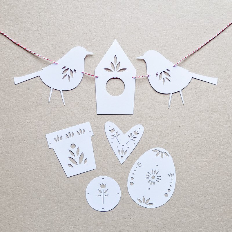 Frühlingsgirlande & Oster Geschenkverpackung - Dateipake für Schneidplotter - Bild 3