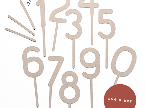 Caketopper „Zahlen“ Dateipaket für Schneidplotter
