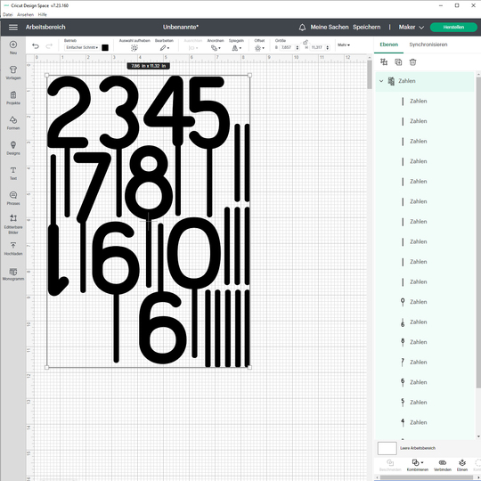 Caketopper „Zahlen“ Dateipaket für Schneidplotter