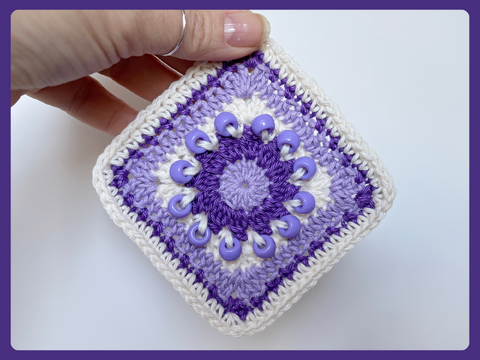 Flower Granny Square Perlen | Grandma Fidget Square einfaches Häkelquadrat