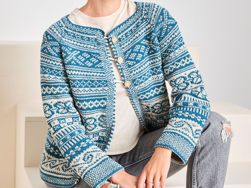 RAGLANJACKE EDDA, Doubleface gestrickt