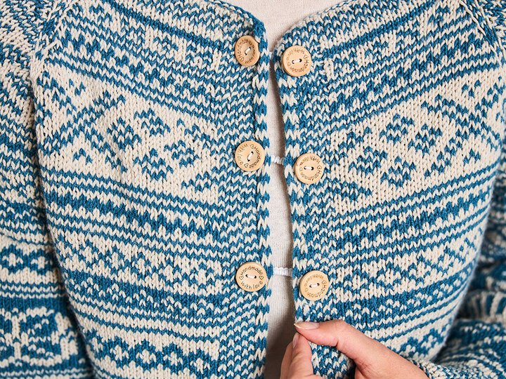 RAGLANJACKE EDDA, Doubleface gestrickt