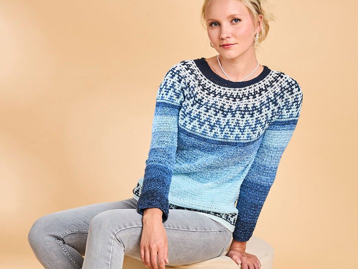 HÄKELPULLI EILEEN, gehäkelt