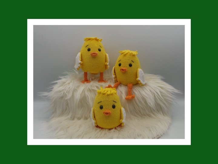 Häkelanleitung Küken Trio