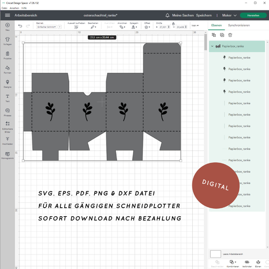 Geschenkbox „Ranke“ – Dateipaket für Schneidplotter