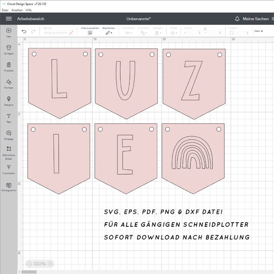 Wimpelkette „Nordlicht“ – Dateipaket für Schneidplotter