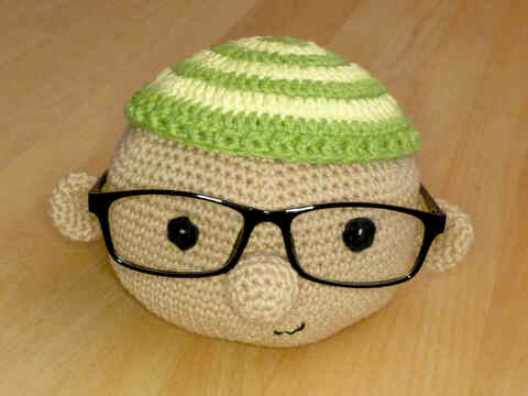 Häkelanleitung Brillenhalter Kopf, Brillenablage