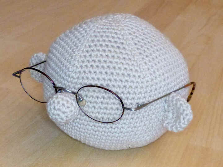 Häkelanleitung Brillenhalter Kopf, Brillenablage