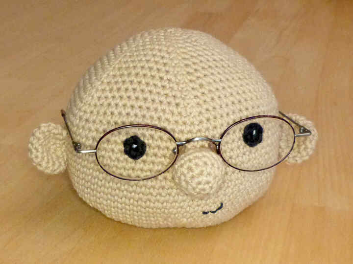 Häkelanleitung Brillenhalter Kopf, Brillenablage