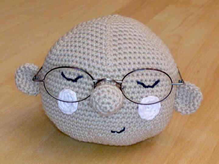 Häkelanleitung Brillenhalter Kopf, Brillenablage