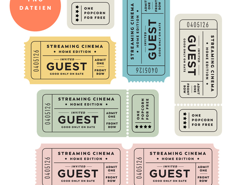 Plotterdatei Kinotickets „Cinema“ (png für Print-then-Cut)