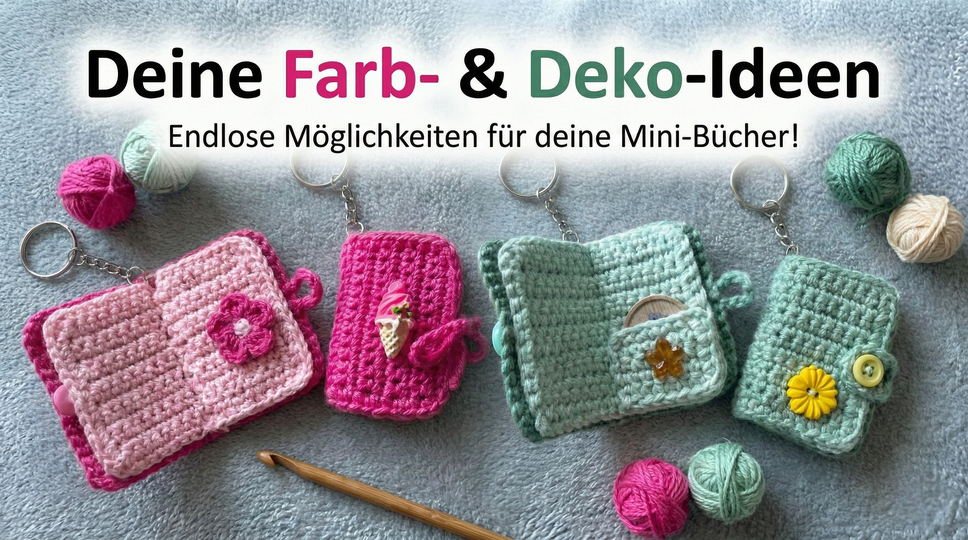 Crochet Pattern Book Keychain – Mini Book for Shopping Tokens & Secret Note
