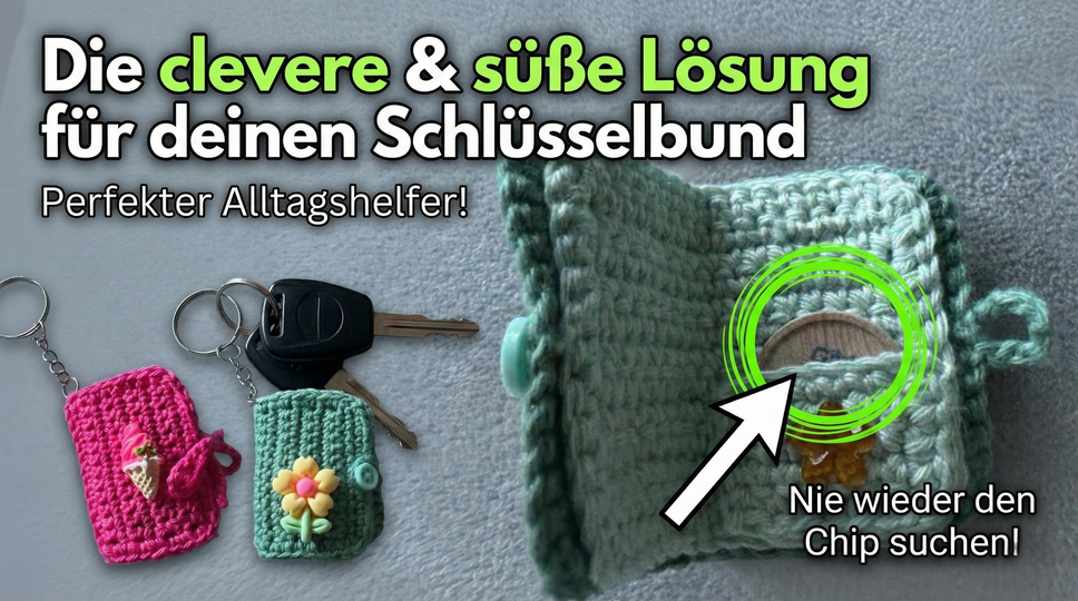 Häkelanleitung Schlüsselanhänger Buch – Mini Buch für Einkaufschip & Liebes