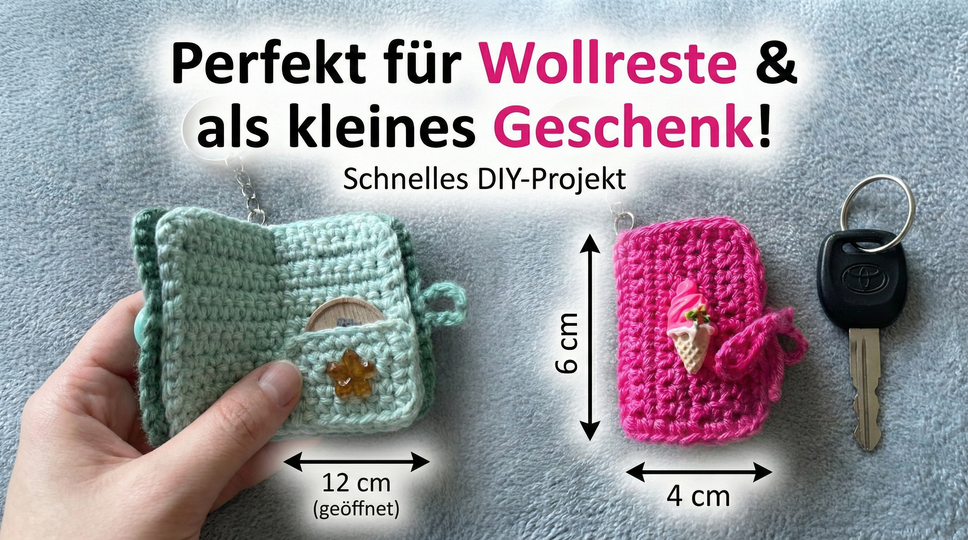 Häkelanleitung Schlüsselanhänger Buch – Mini Buch für Einkaufschip & Liebes