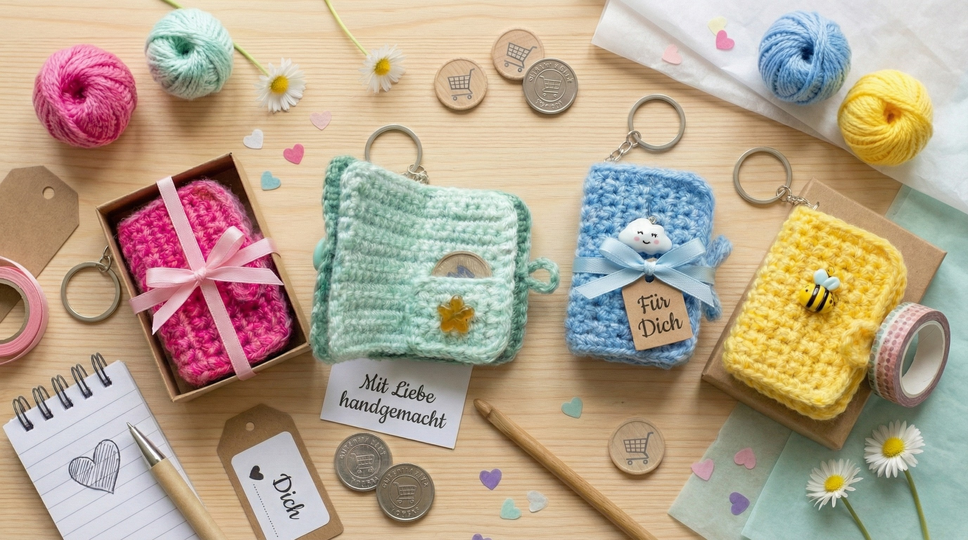 Häkelanleitung Schlüsselanhänger Buch – Mini Buch für Einkaufschip & Liebes