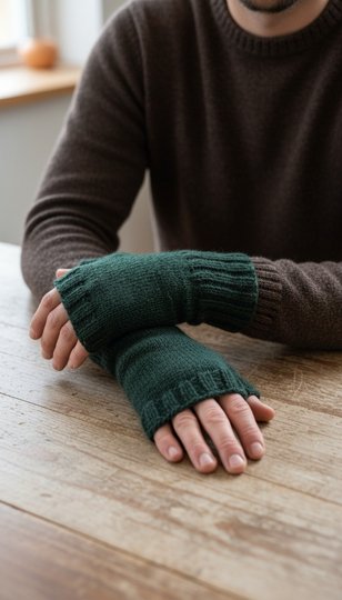 Knitting pattern men’s wrist warmers MATS | fingerless gloves | PDF