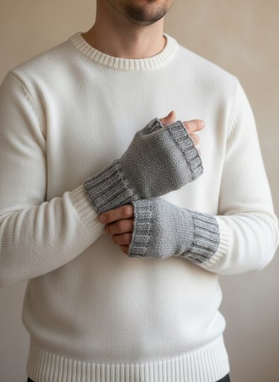 Knitting pattern men’s wrist warmers MATS | fingerless gloves | PDF