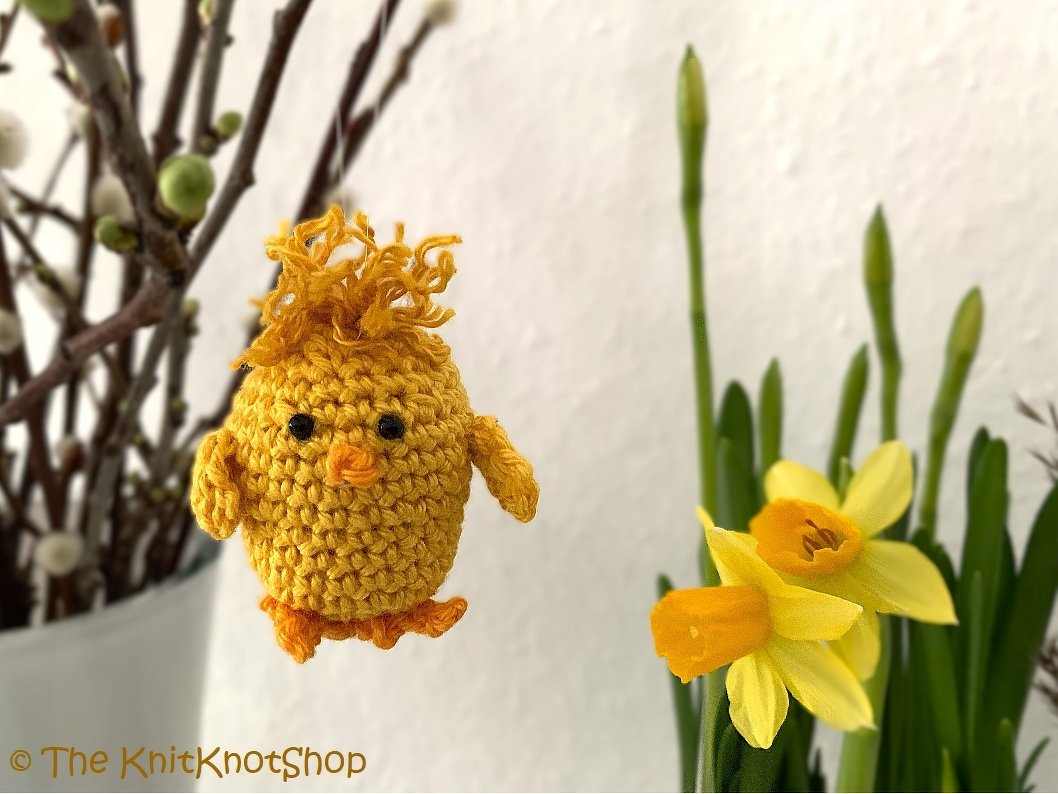 Häkelanleitung Anhänger Ostern Küken mit Spiegelei - Bild 3