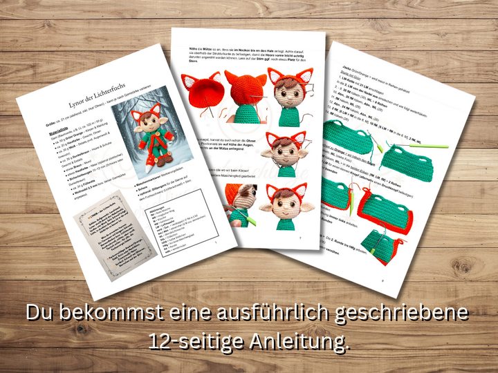 Häkelanleitung Lynor der Lichterfuchs/ Fuchs häkeln