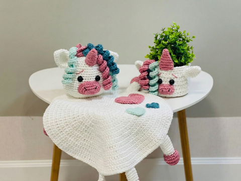 Crochet Pattern Unicorn Placemat for Baby Table Decor
