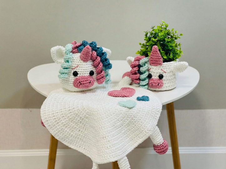 Crochet Pattern Unicorn Placemat for Baby Table Decor