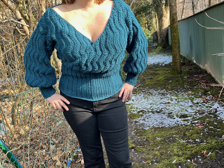 Häkelanleitung "Amalfi-Wrap"-Pullover