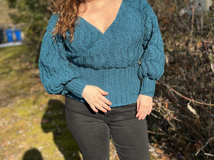 Häkelanleitung "Amalfi-Wrap"-Pullover
