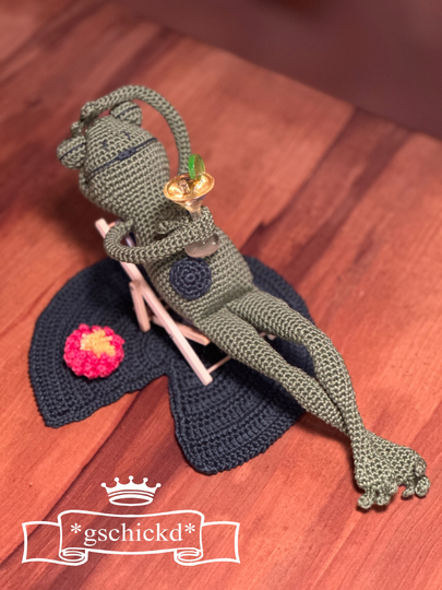 Yogifrosch – Amigurumi Häkelanleitung mit Drahtgestell (PDF)