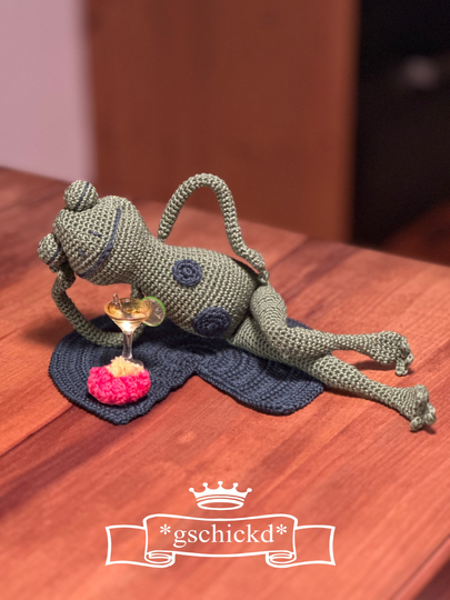 Yogifrosch – Amigurumi Häkelanleitung mit Drahtgestell (PDF)