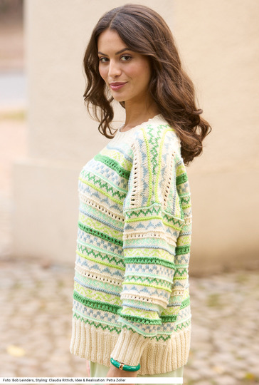 Pulli mit Jacquardstreifen