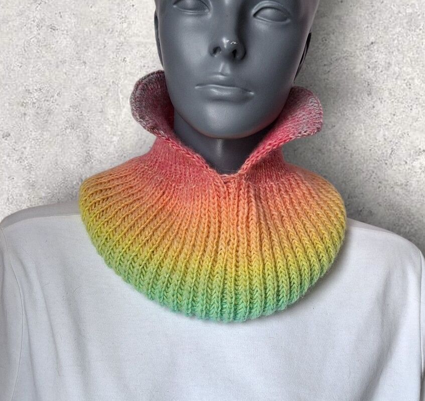 Strickanleitung farbenfroher Schalkragen Rainbow, Halssocke   #365 - Bild 7