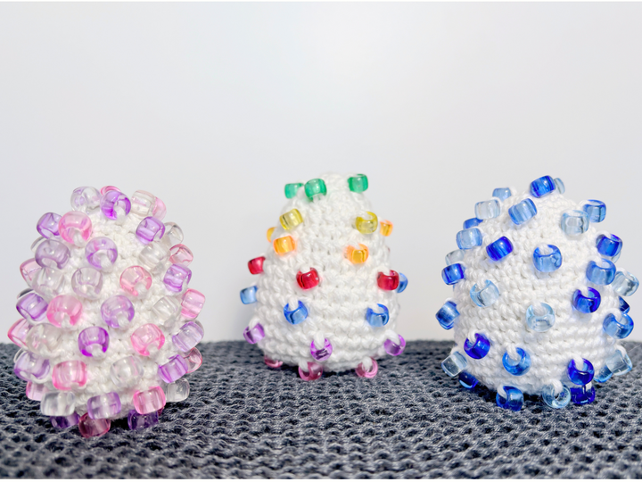 Beaded Crochet Easter Egg Fidget Pattern, Crochet Easter Decor Tablescape