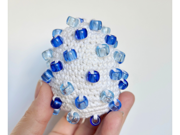 Beaded Crochet Easter Egg Fidget Pattern, Crochet Easter Decor Tablescape
