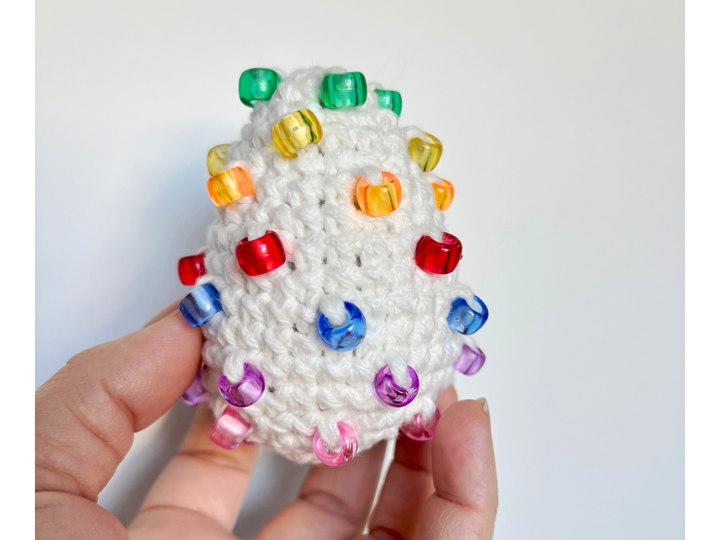 Beaded Crochet Easter Egg Fidget Pattern, Crochet Easter Decor Tablescape