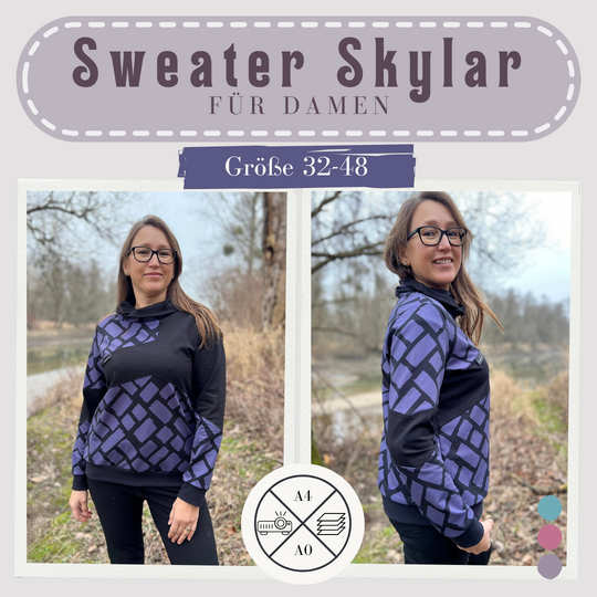 Nähanleitung und Schnittmuster Sweater Skylar für Damen 32-48
