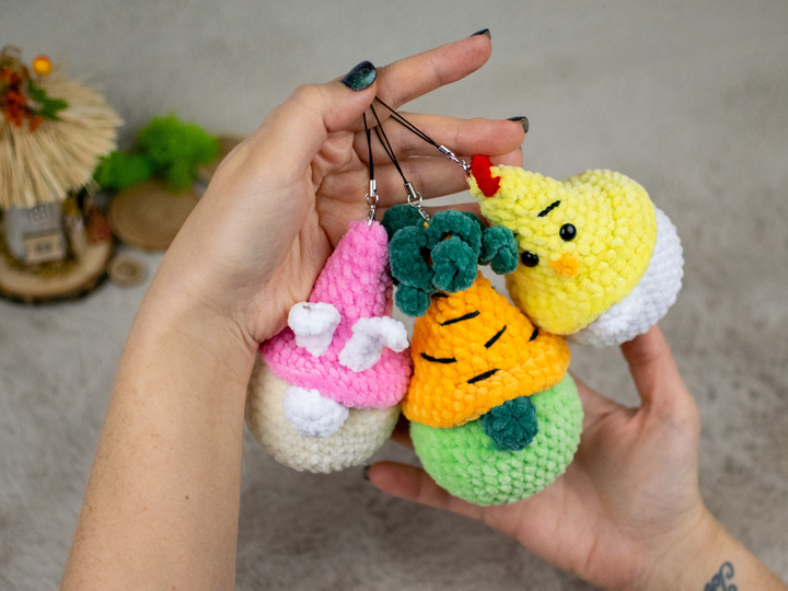 Häkelanleitung – Frühlingsgarten-Gnome | Hasen-, Karotten- und Küken-Gnom