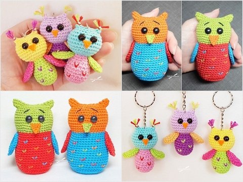 Häkelanleitungen - Sparset Schlüsselanhänger Glückseule und Glückseule