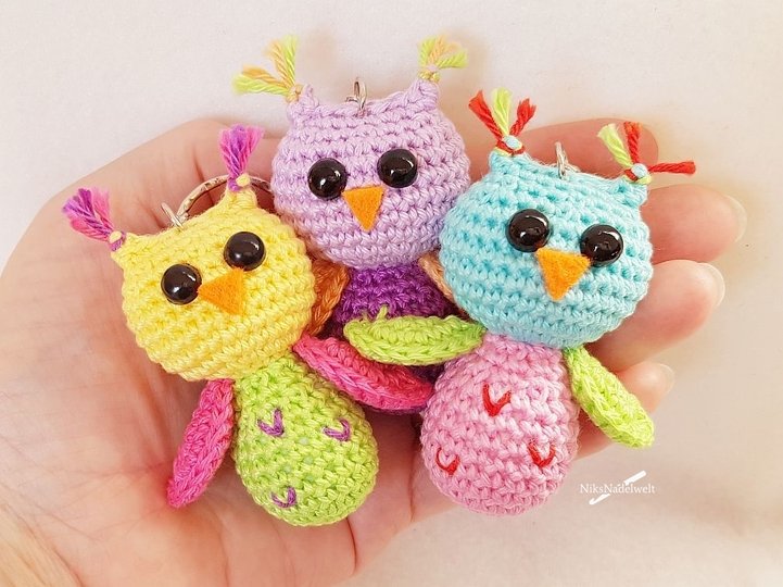 Häkelanleitungen - Sparset Schlüsselanhänger Glückseule und Glückseule