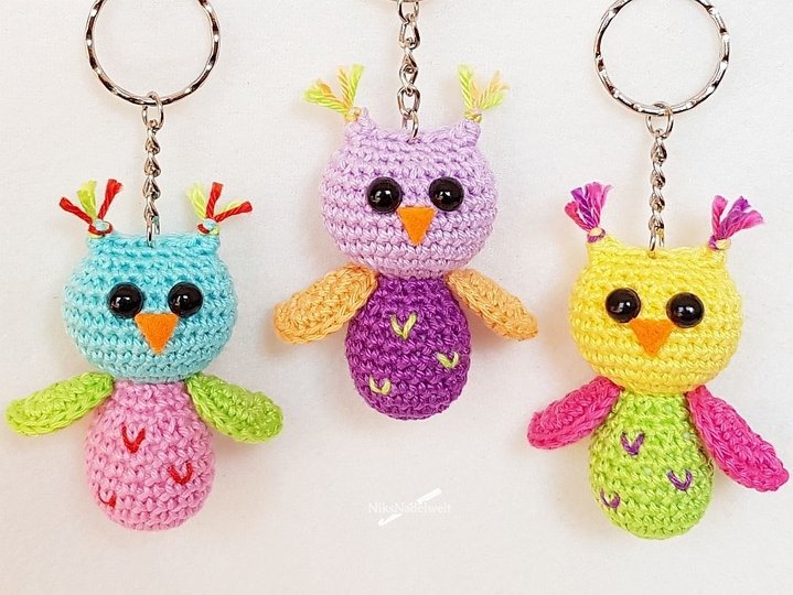 Häkelanleitungen - Sparset Schlüsselanhänger Glückseule und Glückseule