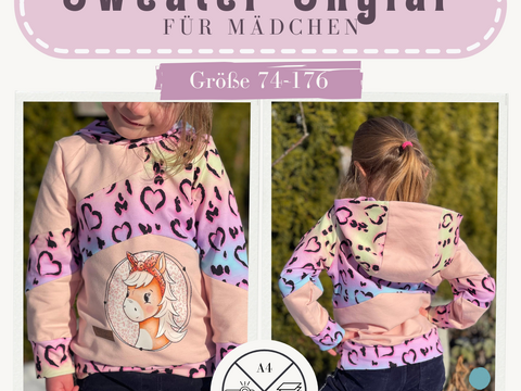 Nähanleitung und Schnittmuster Sweater Skylar für Mädchen 74-176