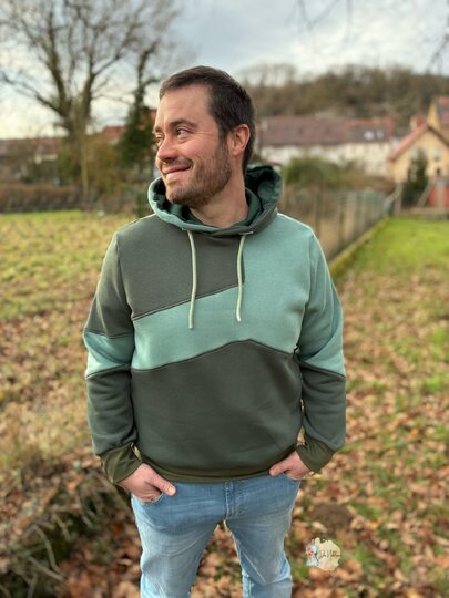 Schnittmuster und Nähanleitung Sweater Hoodie Skylar für Herren 42-60