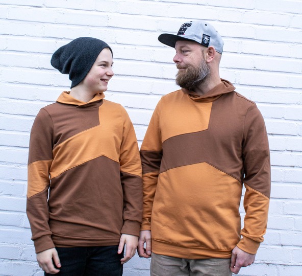 Schnittmuster und Nähanleitung Sweater Hoodie Skylar für Herren 42-60